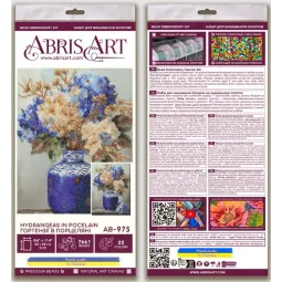 Main Bead Embroidery Kit "Hydrangeas in Pocelain" 22x29 cm AAB-975