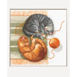 Cross Stitch Kit "Cats and Threads" 20x20 cm SRA1035