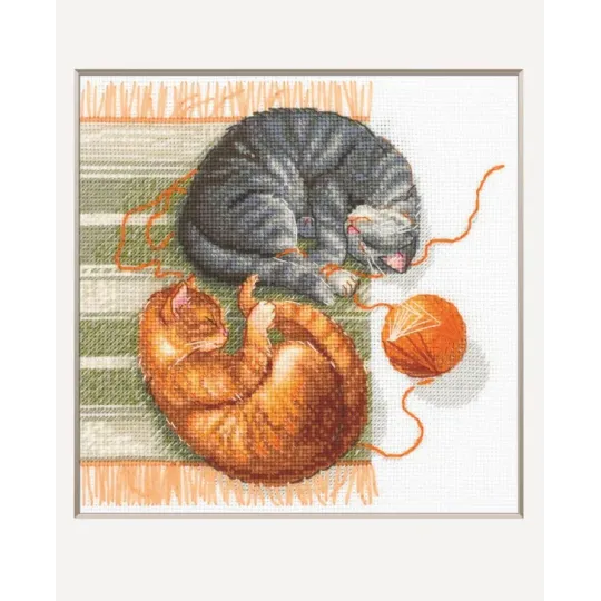 Kreuzstich-Set "Katzen und Fäden" 20x20 cm SRA1035