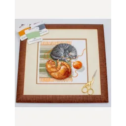 Набор для вышивания крестиком "Кошки и нитки" 20x20 см SRA1035