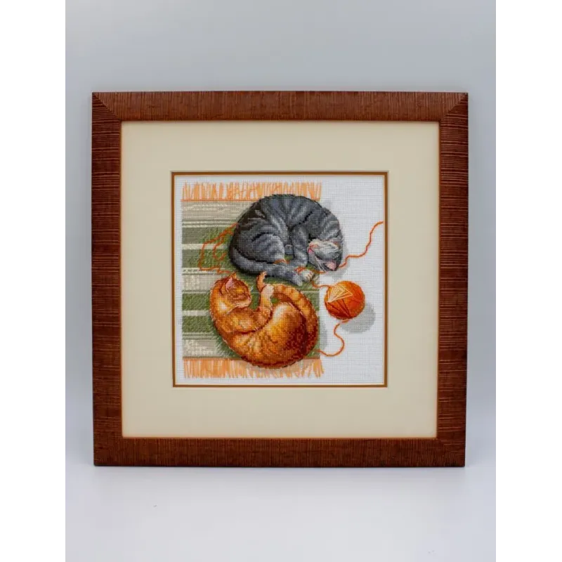 Kreuzstich-Set "Katzen und Fäden" 20x20 cm SRA1035