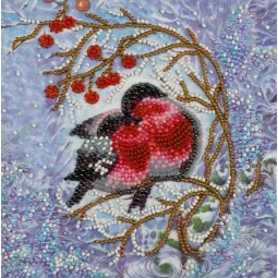 Mini karoliukų siuvinėjimo rinkinys "Šiluma kartu" 15x15 cm AAM-183