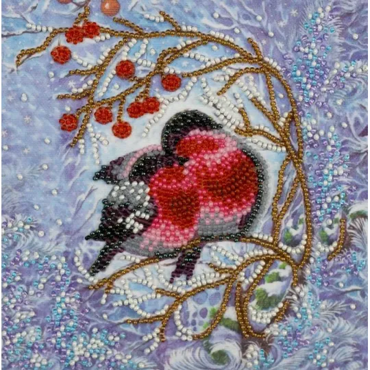 Mini Bead embroidery kit "Warmth together" 15x15 cm AAM-183