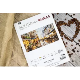 Ristinų siuvinėjimo rinkinys "Naktinė kavinė" 40 x 20 cm SG729