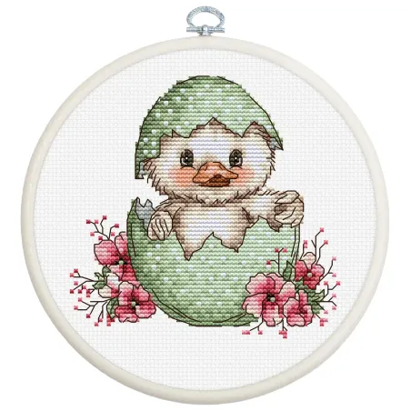 Siuvinėjimo kryžiuku rinkinys "Pirmoji pavasario šypsena" 10 x 10 cm SBC238