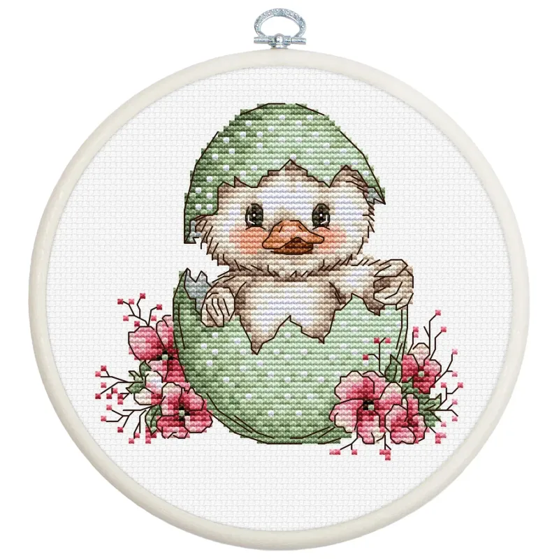 Siuvinėjimo kryžiuku rinkinys "Pirmoji pavasario šypsena" 10 x 10 cm SBC238