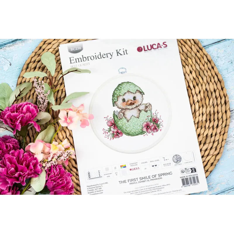 Cross Stitch Kit "First Smile of Spring" 10 x 10 cm SBC238