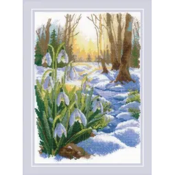 Siuvinėjimo kryželiu rinkinys "Artėja pavasaris" 21x30 cm SR2336