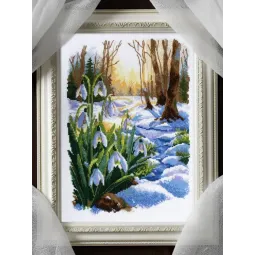 Siuvinėjimo kryželiu rinkinys "Artėja pavasaris" 21x30 cm SR2336