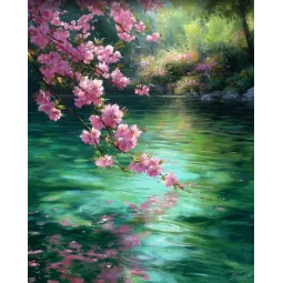 Deimantinės mozaikos rinkinys su porėmiu "Žydėjimas" 30x40 cm VA929
