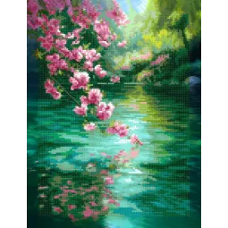 Deimantinės mozaikos rinkinys su porėmiu "Žydėjimas" 30x40 cm VA929