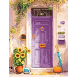Diamond Painting kit with subframe "Purple door" 30x40 cm VA928