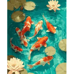 Deimantinės tapybos rinkinys su porėmiu "Koi Karpiai" 30x40 cm VA927