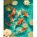 Deimantinės tapybos rinkinys su porėmiu "Koi Karpiai" 30x40 cm VA927
