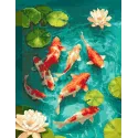Deimantinės tapybos rinkinys su porėmiu "Koi Karpiai" 30x40 cm VA927