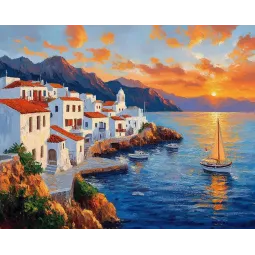 Deimantinės mozaikos rinkinys su porėmiu "Graikija" 30x40 cm VA925