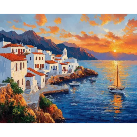 Diamond Painting kit with subframe "Greece" 30x40 cm VA925