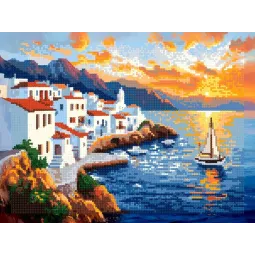 Diamond Painting Kit mit Unterrahmen "Griechenland" 30x40 cm VA925