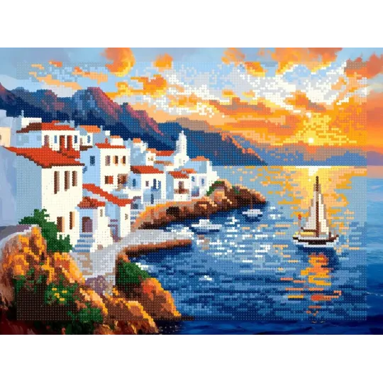 Diamond Painting kit with subframe "Greece" 30x40 cm VA925