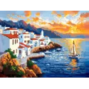 Diamond Painting Kit mit Unterrahmen "Griechenland" 30x40 cm VA925