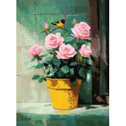 Diamond Painting kit with subframe "Roses and a bird" 30x40 cm VA924