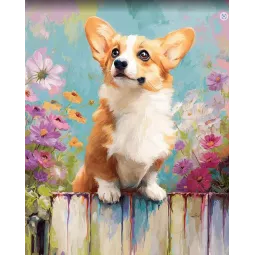 Diamond Painting Set mit Keilrahmen "Corgi" 30x40 cm VA922