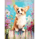Diamond Painting kit with subframe "Corgi" 30x40 cm VA922