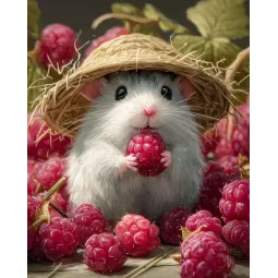 Diamond Painting kit with subframe "At the raspberry farm" 30x40 cm VA920