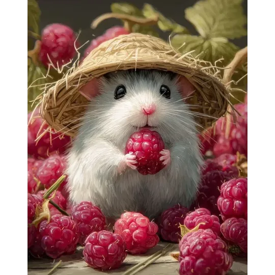 Deimantinės tapybos rinkinys su porėmiu "Raspberry Farm" 30x40 cm VA920