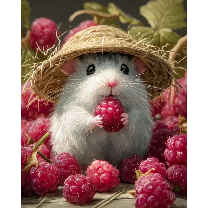 Deimantinės tapybos rinkinys su porėmiu "Raspberry Farm" 30x40 cm VA920