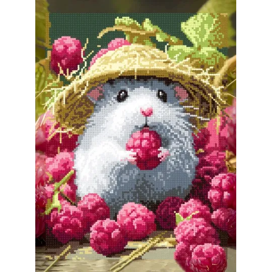 Diamond Painting kit with subframe "At the raspberry farm" 30x40 cm VA920