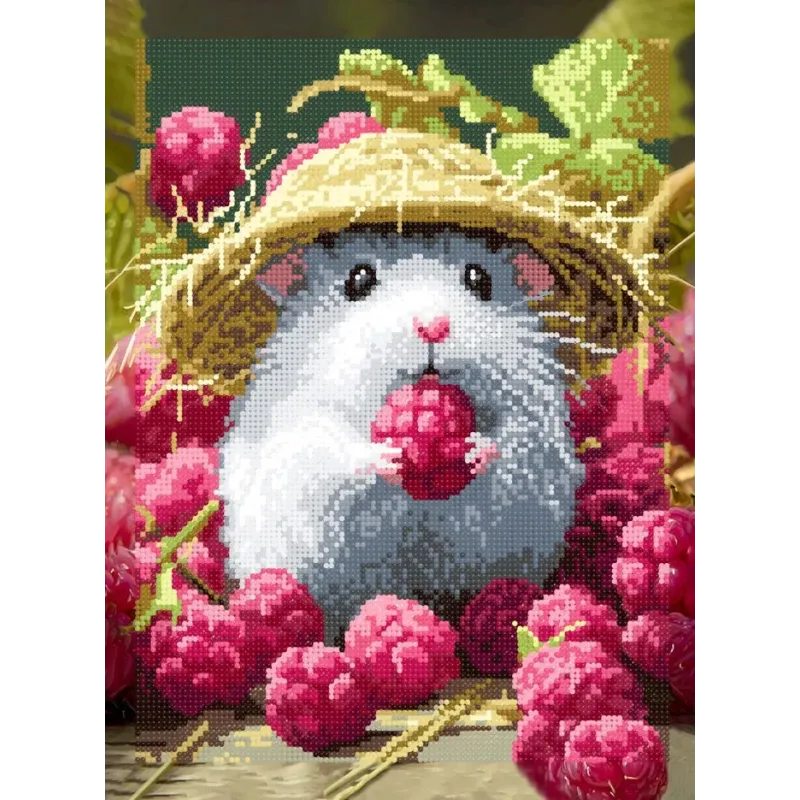 Diamond Painting kit with subframe "At the raspberry farm" 30x40 cm VA920