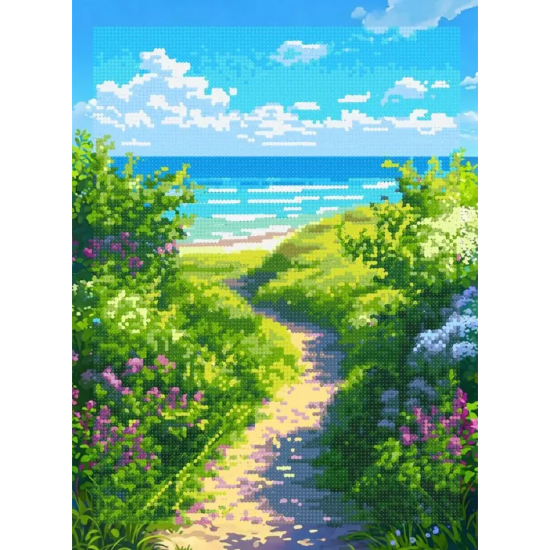 Diamantmalerei-Set mit Keilrahmen "An das Meer" 30x40 cm VA919