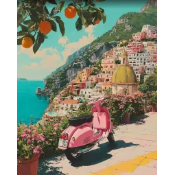 Deimantinio mozaikos rinkinys su porėmiu "Cinque Terre" 30x40 cm VA917