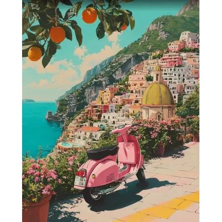 Diamond Painting Kit mit Unterrahmen "Cinque Terre" 30x40 cm VA917