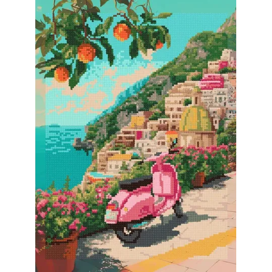 Diamond Painting kit with subframe "Cinque Terre" 30x40 cm VA917