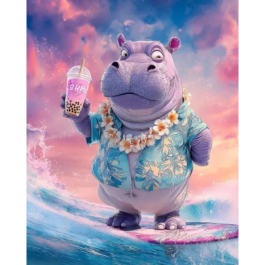 Diamond Painting Kit mit Keilrahmen "Hawaii" 30x40 cm VA916