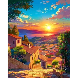 Deimantinio tapybos rinkinys su porėmiu "Virš jūros" 30x40 cm VA914