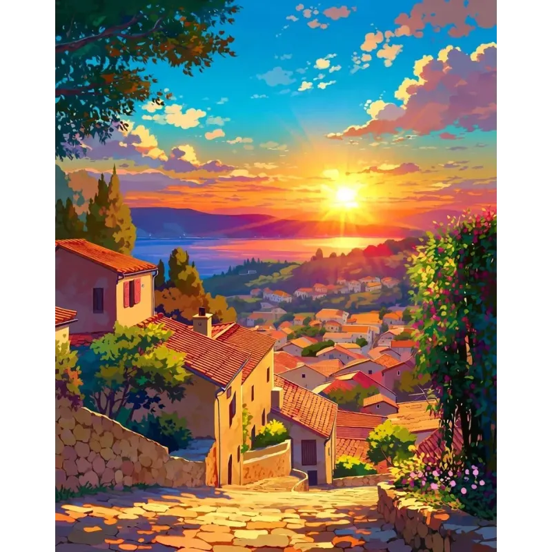 Diamond Painting kit with subframe "Over the sea" 30x40 cm VA914