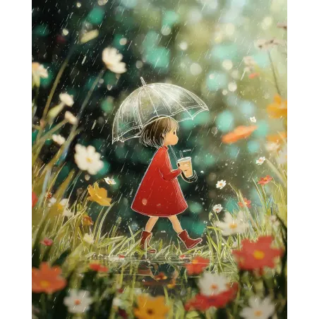 Diamantmalerei-Set mit Keilrahmen "Regentag" 30x40 cm VA913