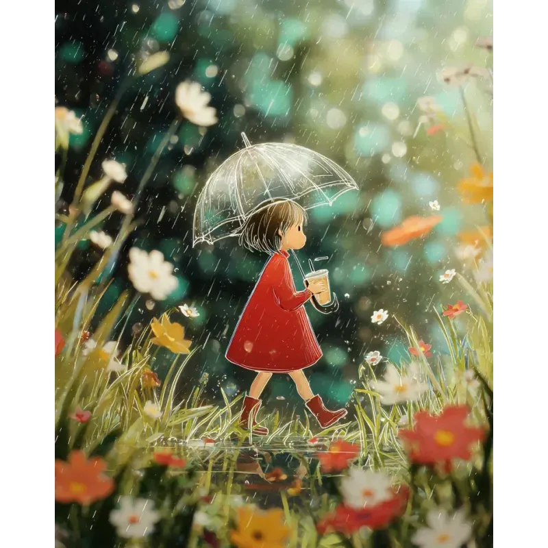 Diamantmalerei-Set mit Keilrahmen "Regentag" 30x40 cm VA913