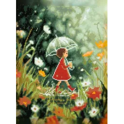 Diamond Painting kit with subframe "Rainy day" 30x40 cm VA913