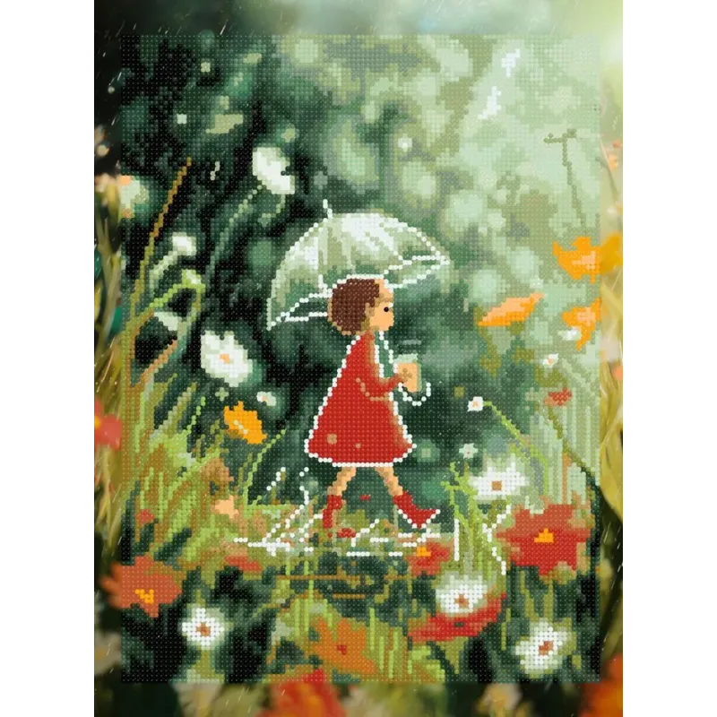 Diamantmalerei-Set mit Keilrahmen "Regentag" 30x40 cm VA913