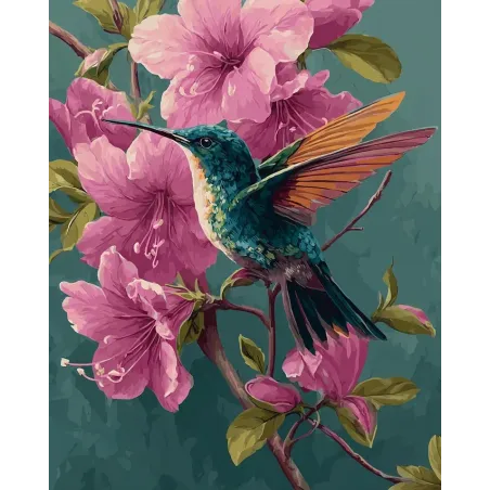 Diamond Painting Kit mit Keilrahmen "Kolibri" 30x40 cm VA912
