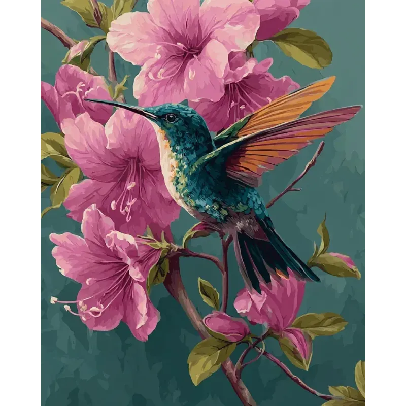Diamond Painting Kit mit Keilrahmen "Kolibri" 30x40 cm VA912