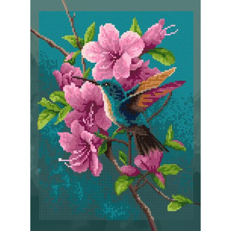 Deimantinio tapybos rinkinys su porėmiu "Kolibris" 30x40 cm VA912