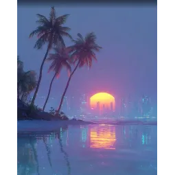 Diamond Painting Kit mit Keilrahmen "Lichter der Großstadt" 30x40 cm VA911