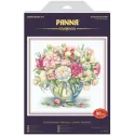 Cross stitch kit PANNA "Luxurious Peonies" 33 x 32 cm PC-7063