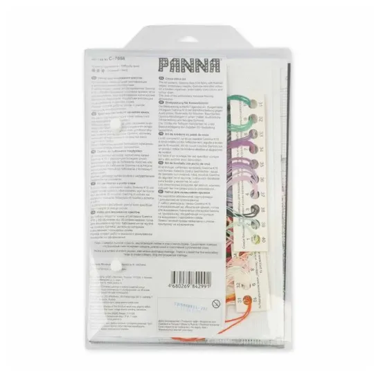 Cross stitch kit PANNA "Peonies in a hat box" 33 x 32 cm PC-7058