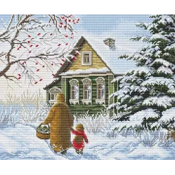 Cross stitch kit "Quiet happiness" 28,5 х 24 cm SANT-20